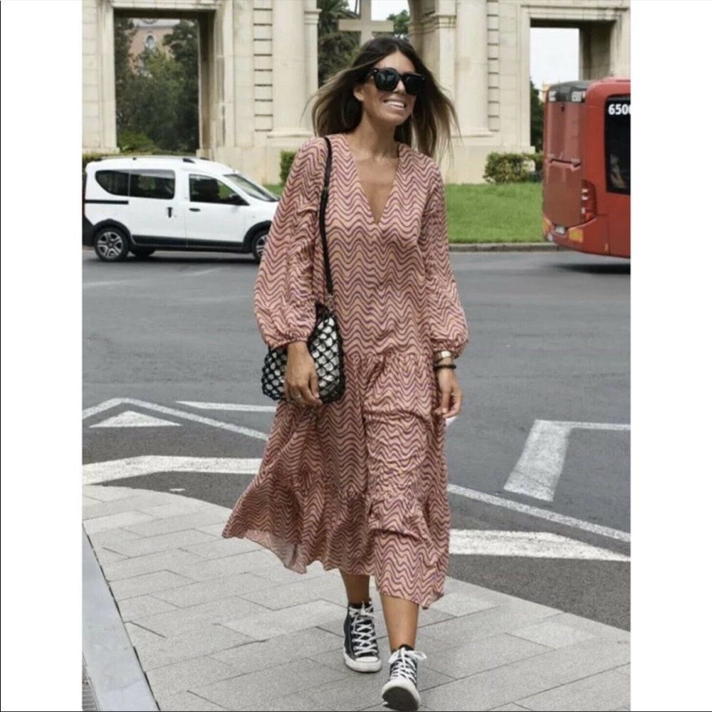 ZARA PRINTED MIDI DRESS - Picture 8 of 16